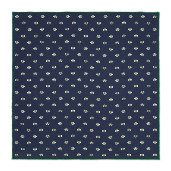 Gucci Interlocking GG Print Pocket Square in Navy - Picture 2 of 9